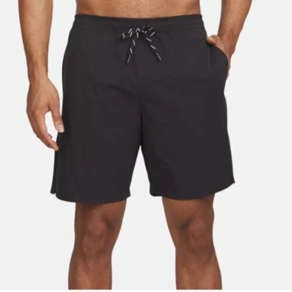 NEW LANDS' END Men's M Quick Dry UPF 50 Swim Shorts With Built-In Boxer Black - Picture 1 of 8